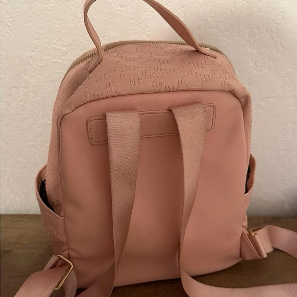 Juicy Couture Blush Pink Embossed Mini Backpack with Gold Charm